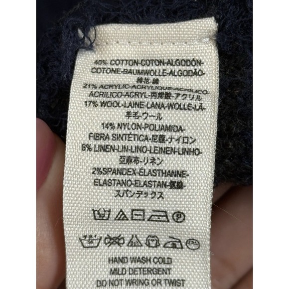 Free people Blue Fuzzy Striped Button Up Coat Jacket Unique Collarless S/P - Picture 8 of 11